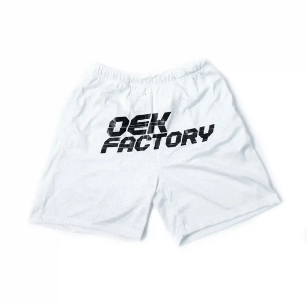 white oek factory shorts front